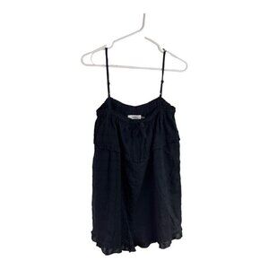 Talulah Size Small Black Ruffle Short Romper Textured Cotton Beachy